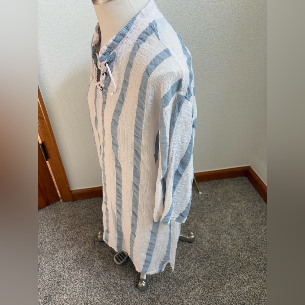 Grimani Greek Made Striped Gauzy Tunic Shirt Women’s Large - Picture 2 of 9
